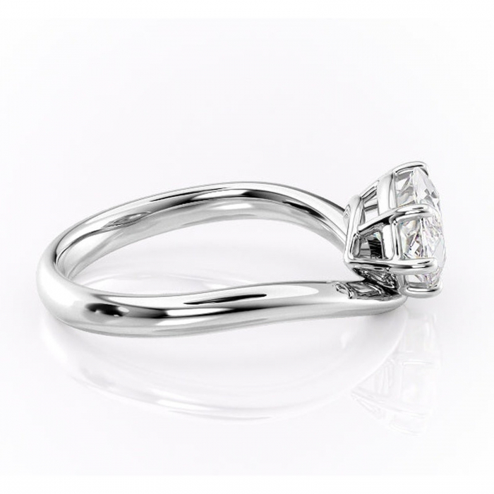 Inel de logodnă Silvara din aur Alb 14kt cu moissanite tăietură marquise – Solitar rafinată pentru profil jos | Personalizează și configurează gratuit online [2]