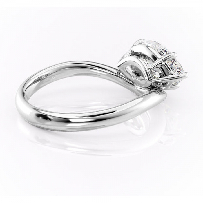 Inel de logodnă Silvara din aur Alb 14kt cu moissanite tăietură marquise – Solitar rafinată pentru profil jos | Personalizează și configurează gratuit online [3]