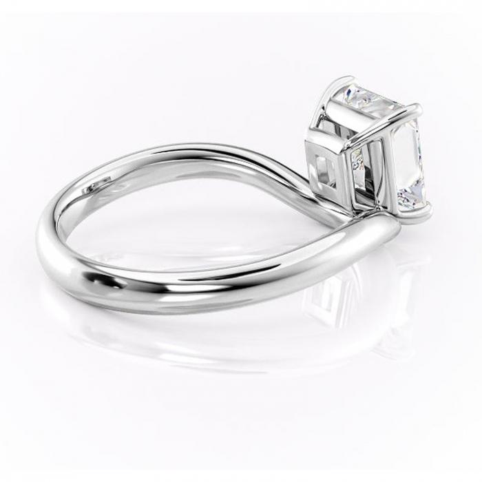 Inel de logodnă Silvara din aur Alb 14kt cu moissanite tăietură princess – Solitar rafinată pentru profil jos | Personalizează și configurează gratuit online [3]