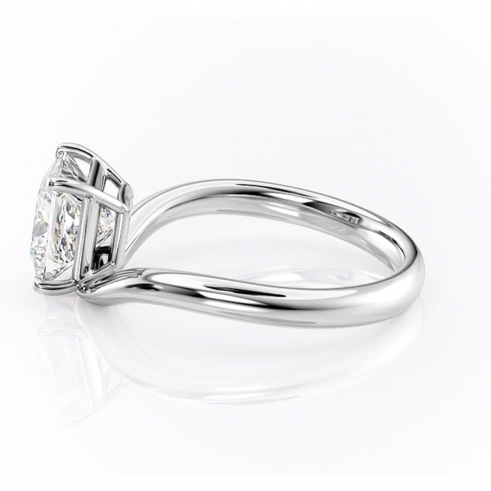 Inel de logodnă Silvara din aur Alb 14kt cu moissanite tăietură princess – Solitar rafinată pentru profil jos | Personalizează și configurează gratuit online [6]