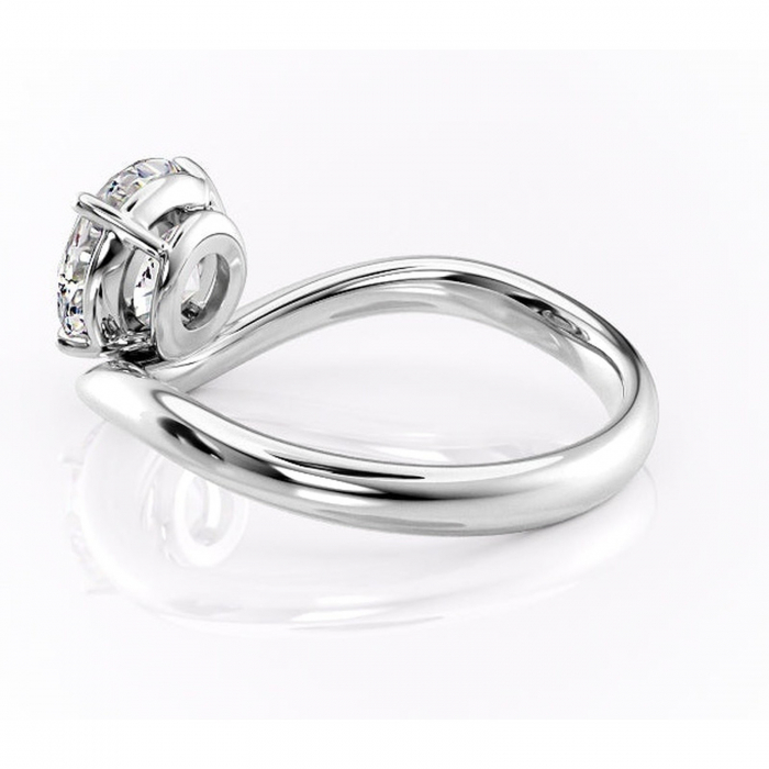 Inel de logodnă Silvara din aur Alb 18kt cu moissanite tăietură rotundă – Solitar rafinată pentru profil jos | Personalizează și configurează gratuit online [5]