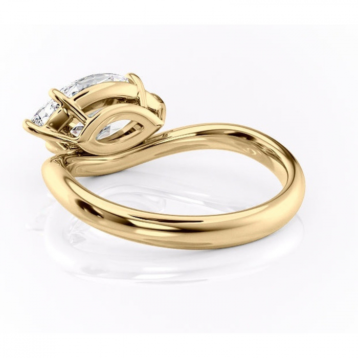 Inel de logodnă Silvara din aur Galben 14kt cu moissanite tăietură marquise – Solitar rafinată pentru profil jos | Personalizează și configurează gratuit online [4]