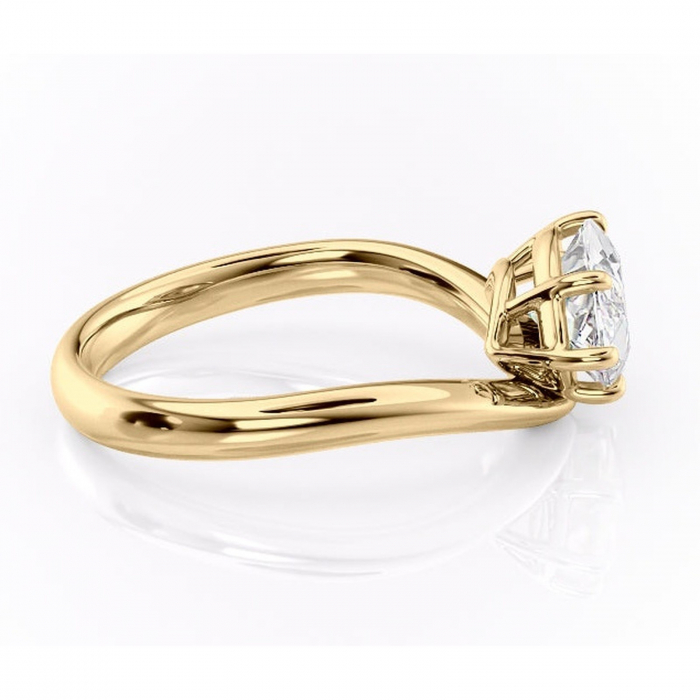 Inel de logodnă Silvara din aur Galben 14kt cu moissanite tăietură marquise – Solitar rafinată pentru profil jos | Personalizează și configurează gratuit online [2]