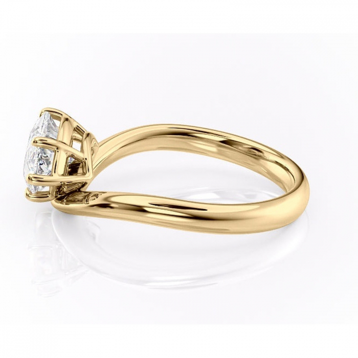 Inel de logodnă Silvara din aur Galben 14kt cu moissanite tăietură marquise – Solitar rafinată pentru profil jos | Personalizează și configurează gratuit online [6]