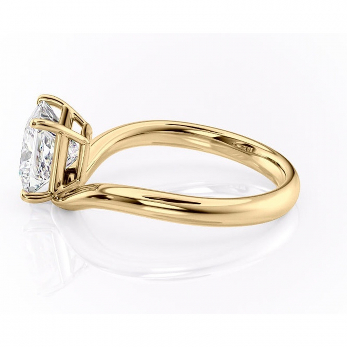 Inel de logodnă Silvara din aur Galben 14kt cu moissanite tăietură princess – Solitar rafinată pentru profil jos | Personalizează și configurează gratuit online [6]