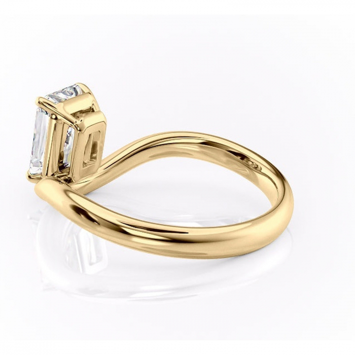 Inel de logodnă Silvara din aur Galben 14kt cu moissanite tăietură radiantă – Solitar rafinată pentru profil jos | Personalizează și configurează gratuit online [5]