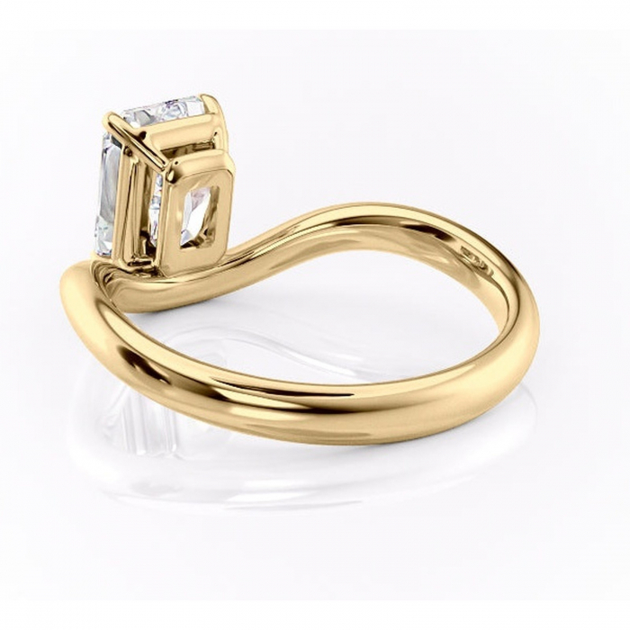 Inel de logodnă Silvara din aur Galben 14kt cu moissanite tăietură radiantă – Solitar rafinată pentru profil jos | Personalizează și configurează gratuit online [4]