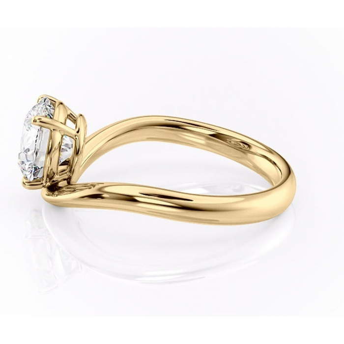 Inel de logodnă Silvara din aur Galben 14kt cu moissanite tăietură rotundă – Solitar rafinată pentru profil jos | Personalizează și configurează gratuit online [6]
