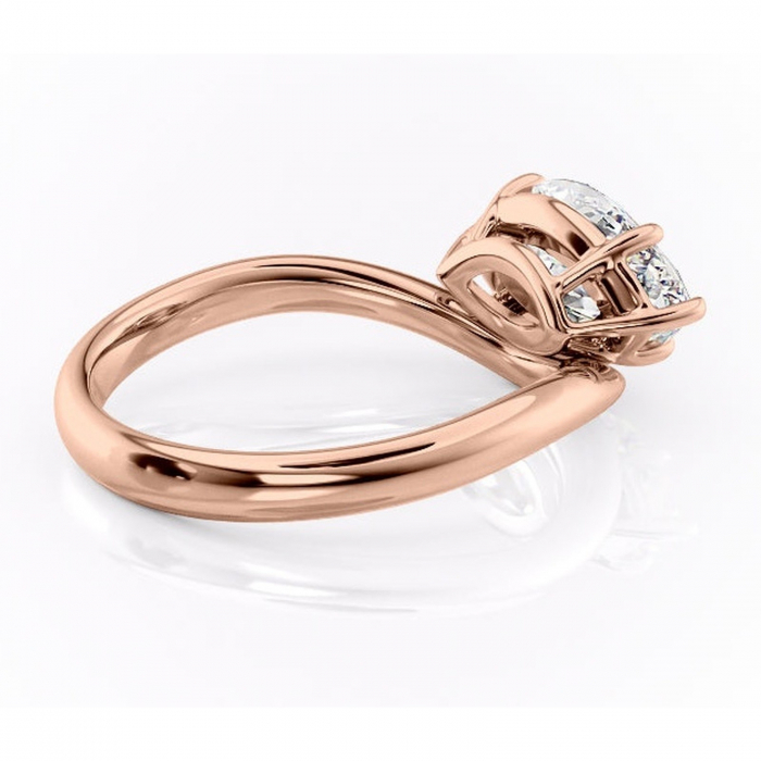 Inel de logodnă Silvara din aur Rose 14kt cu moissanite tăietură marquise – Solitar rafinată pentru profil jos | Personalizează și configurează gratuit online [3]