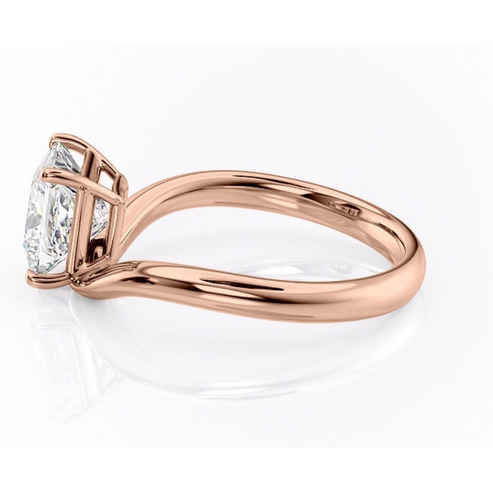 Inel de logodnă Silvara din aur Rose 14kt cu moissanite tăietură princess – Solitar rafinată pentru profil jos | Personalizează și configurează gratuit online [6]
