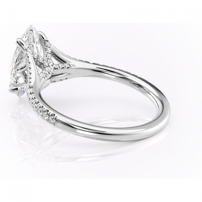 Inel de logodnă Skye din aur Alb 14kt cu moissanite tăietură marquise – Montură pavé rafinată pentru profil înalt | Personalizează și configurează gratuit online [5]
