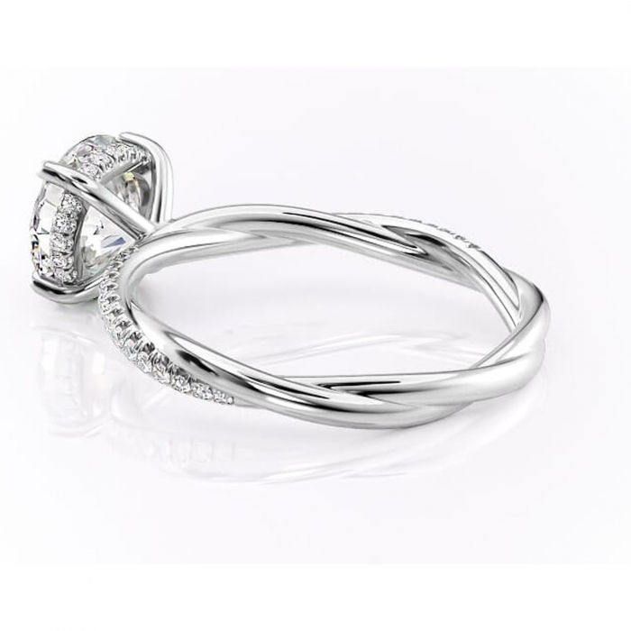 Inel de logodnă Sorrel din aur Alb 14kt cu moissanite tăietură rotundă – Montură pavé rafinată pentru profil înalt | Personalizează și configurează gratuit online [5]