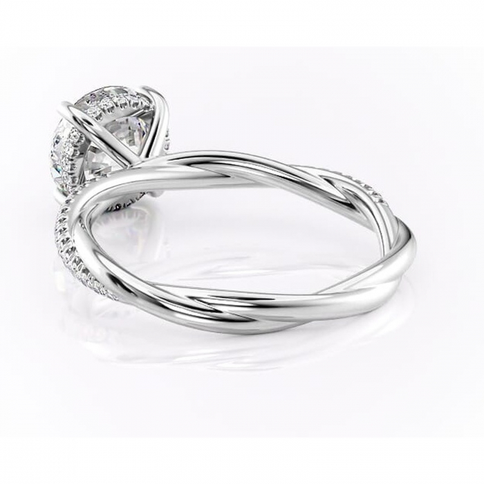 Inel de logodnă Sorrel din aur Alb 14kt cu moissanite tăietură rotundă – Montură pavé rafinată pentru profil înalt | Personalizează și configurează gratuit online [4]