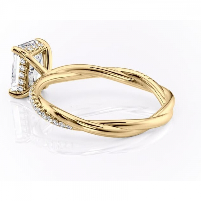 Inel de logodnă Sorrel din aur Galben 14kt cu moissanite tăietură radiantă – Montură pavé rafinată pentru profil înalt | Personalizează și configurează gratuit online [5]