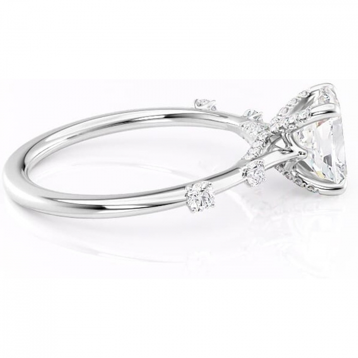 Inel de logodnă Talia din aur Alb 14kt cu moissanite tăietură asscher – Pietre laterale rafinată pentru profil înalt | Personalizează și configurează gratuit online [2]