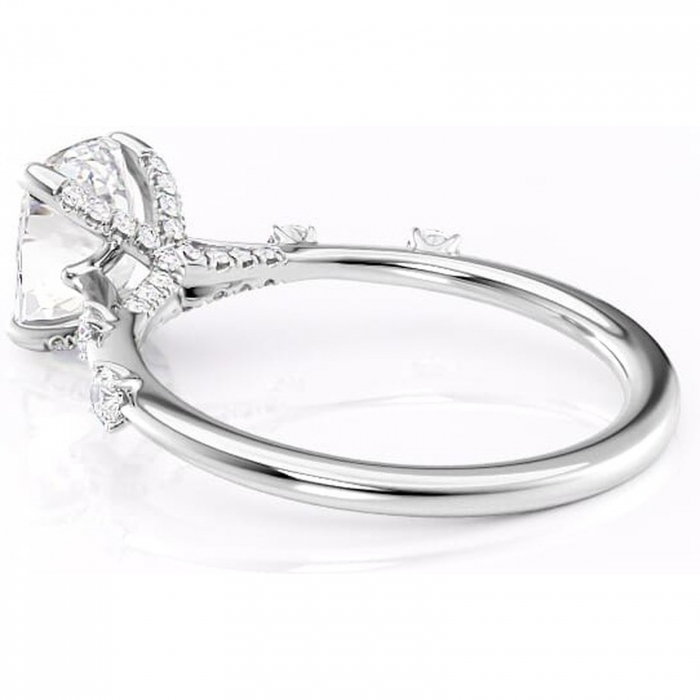 Inel de logodnă Talia din aur Alb 14kt cu moissanite tăietură asscher – Pietre laterale rafinată pentru profil înalt | Personalizează și configurează gratuit online [5]