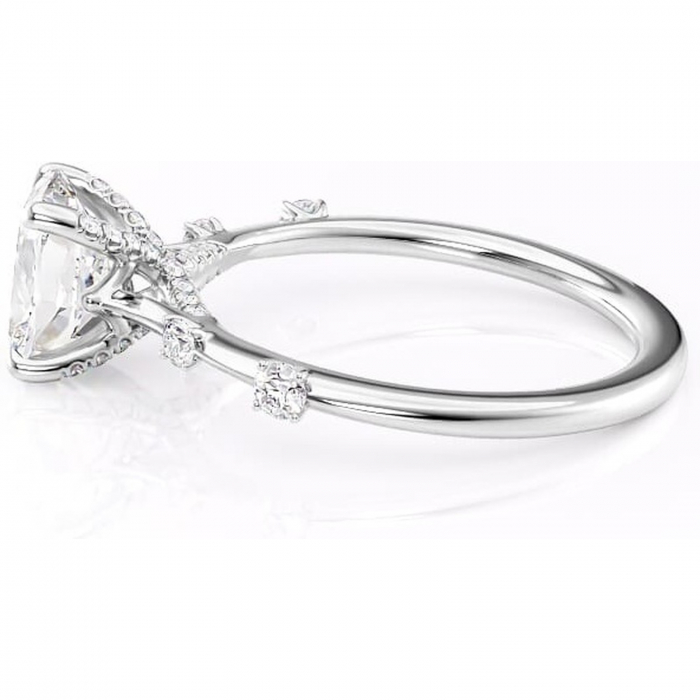 Inel de logodnă Talia din aur Alb 14kt cu moissanite tăietură asscher – Pietre laterale rafinată pentru profil înalt | Personalizează și configurează gratuit online [6]