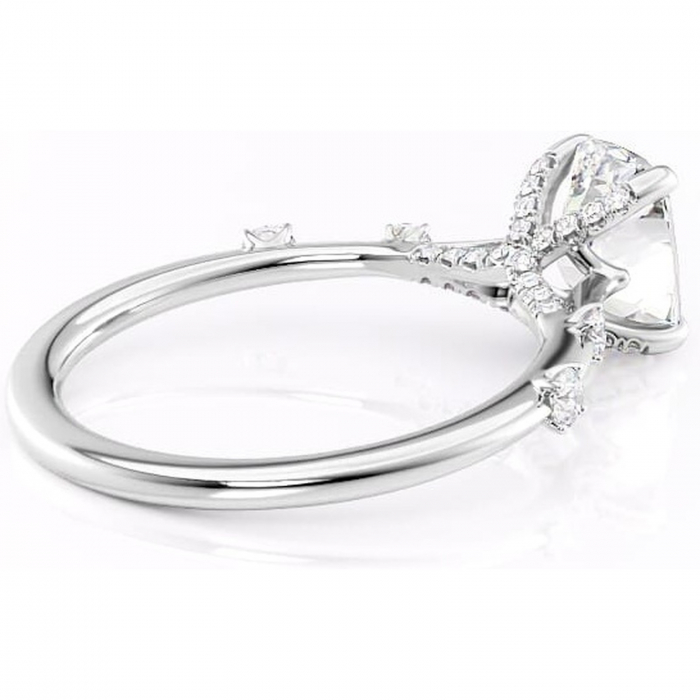 Inel de logodnă Talia din aur Alb 14kt cu moissanite tăietură asscher – Pietre laterale rafinată pentru profil înalt | Personalizează și configurează gratuit online [3]