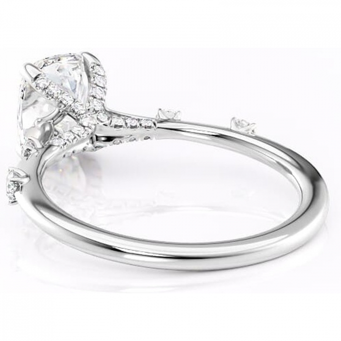 Inel de logodnă Talia din aur Alb 14kt cu moissanite tăietură asscher – Pietre laterale rafinată pentru profil înalt | Personalizează și configurează gratuit online [4]