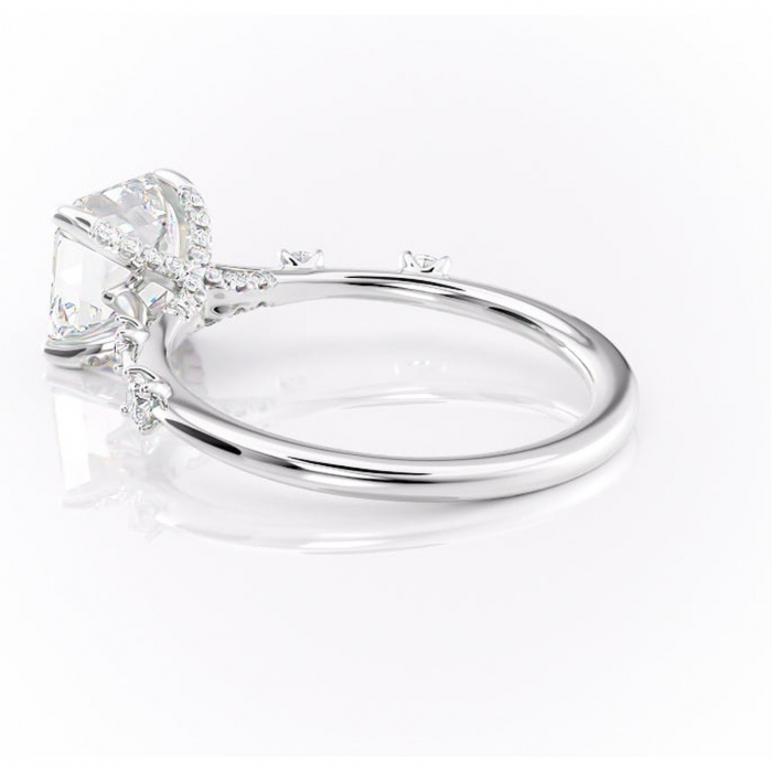 Inel de logodnă Talia din aur Alb 14kt cu moissanite tăietură asscher – Pietre laterale rafinată pentru profil înalt | Personalizează și configurează gratuit online [5]