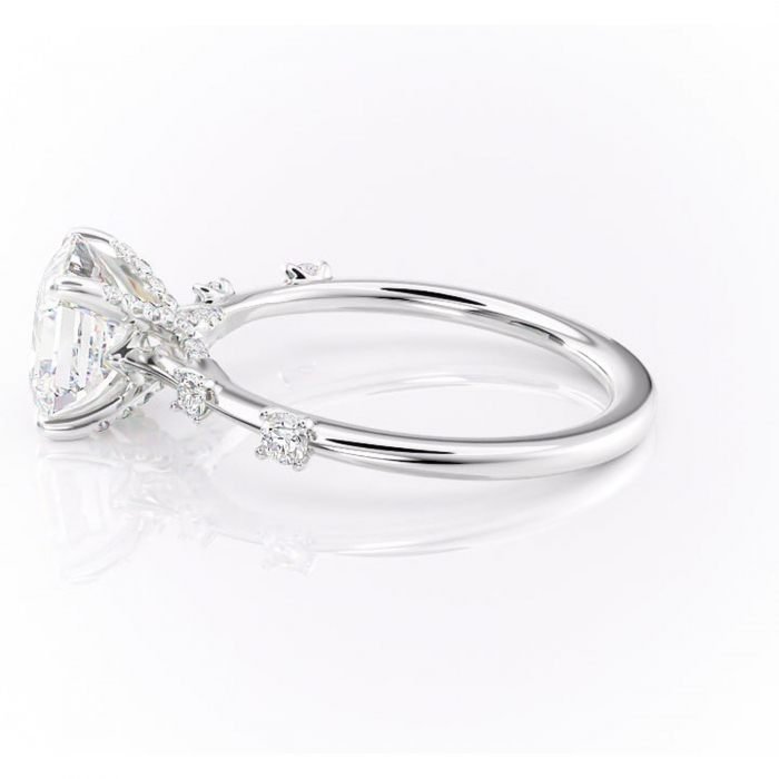 Inel de logodnă Talia din aur Alb 14kt cu moissanite tăietură asscher – Pietre laterale rafinată pentru profil înalt | Personalizează și configurează gratuit online [6]