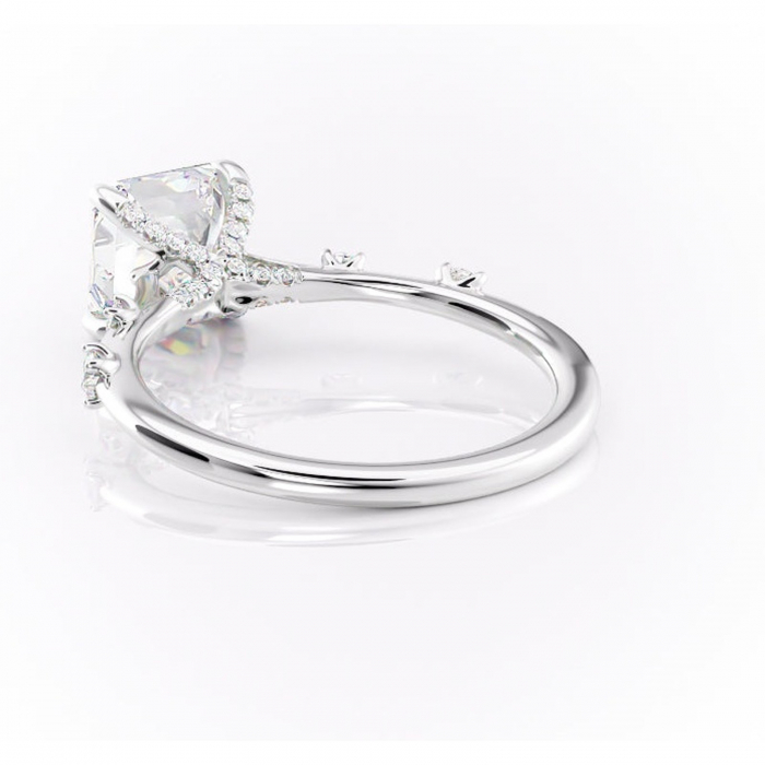 Inel de logodnă Talia din aur Alb 14kt cu moissanite tăietură asscher – Pietre laterale rafinată pentru profil înalt | Personalizează și configurează gratuit online [4]