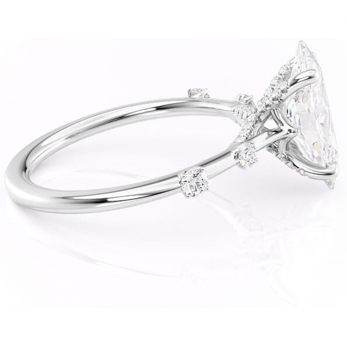 Inel de logodnă Talia din aur Alb 14kt cu moissanite tăietură marquise – Pietre laterale rafinată pentru profil înalt | Personalizează și configurează gratuit online [2]