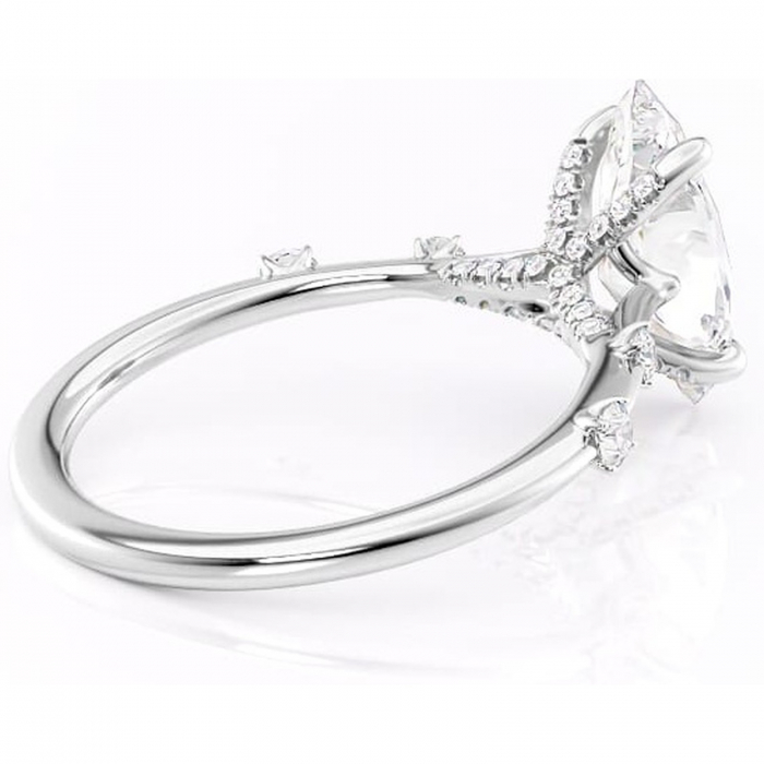 Inel de logodnă Talia din aur Alb 14kt cu moissanite tăietură marquise – Pietre laterale rafinată pentru profil înalt | Personalizează și configurează gratuit online [3]