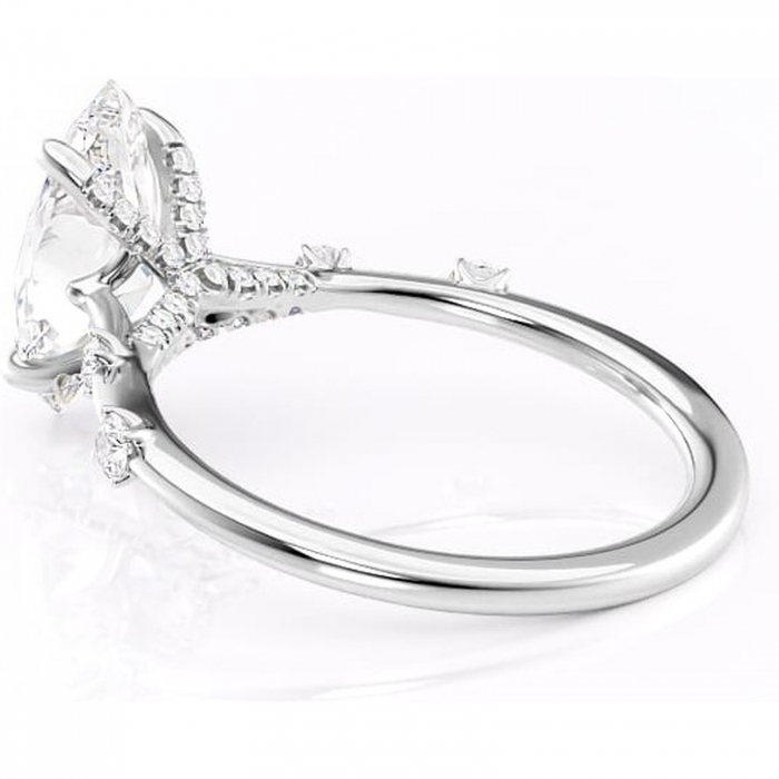 Inel de logodnă Talia din aur Alb 14kt cu moissanite tăietură marquise – Pietre laterale rafinată pentru profil înalt | Personalizează și configurează gratuit online [5]