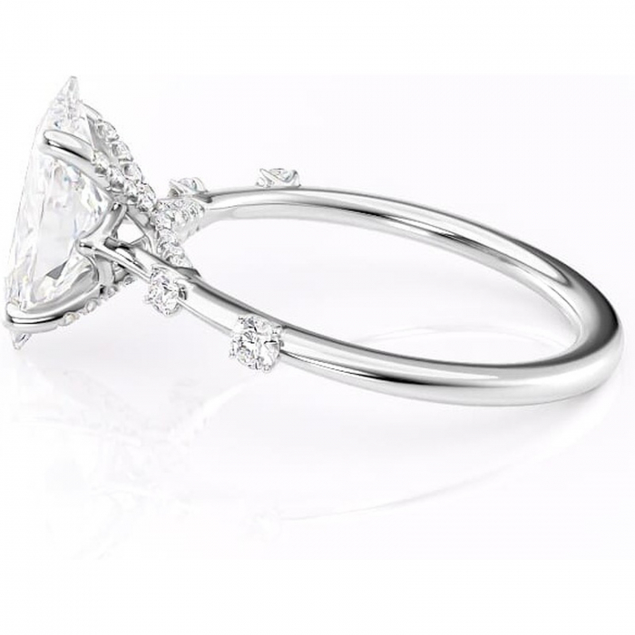 Inel de logodnă Talia din aur Alb 14kt cu moissanite tăietură marquise – Pietre laterale rafinată pentru profil înalt | Personalizează și configurează gratuit online [6]