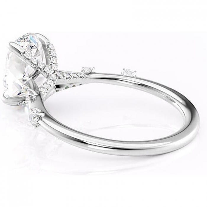 Inel de logodnă Talia din aur Alb 14kt cu moissanite tăietură ovală – Pietre laterale rafinată pentru profil înalt | Personalizează și configurează gratuit online [5]