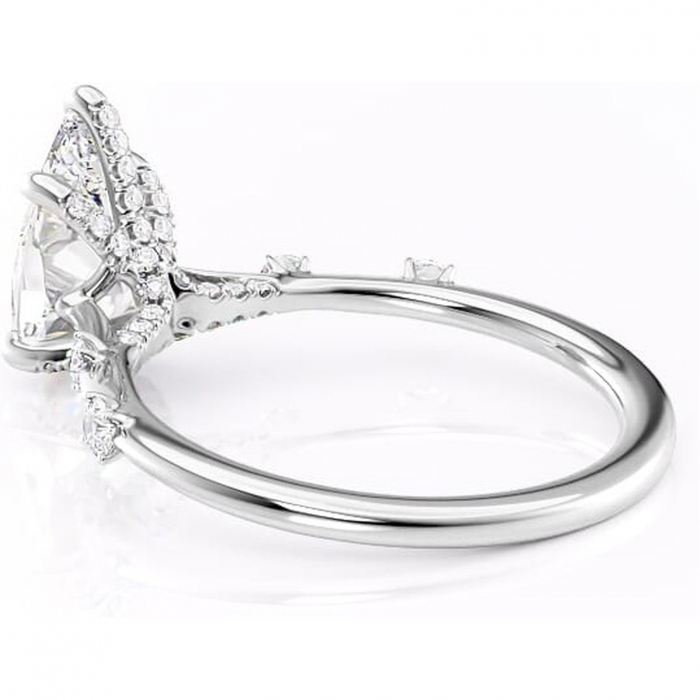 Inel de logodnă Talia din aur Alb 14kt cu moissanite tăietură pară – Pietre laterale rafinată pentru profil înalt | Personalizează și configurează gratuit online [5]