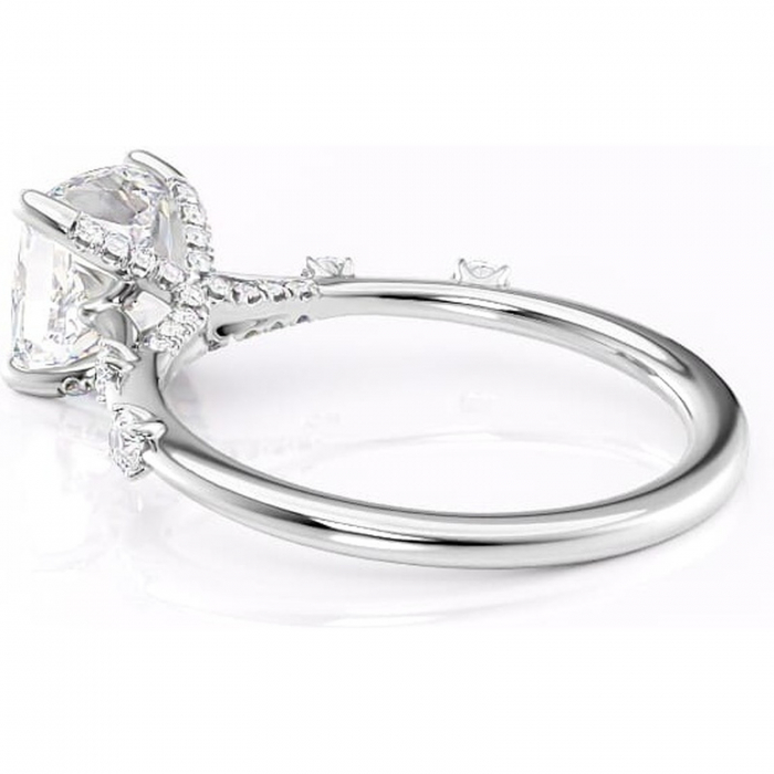 Inel de logodnă Talia din aur Alb 14kt cu moissanite tăietură pernă – Pietre laterale rafinată pentru profil înalt | Personalizează și configurează gratuit online [5]