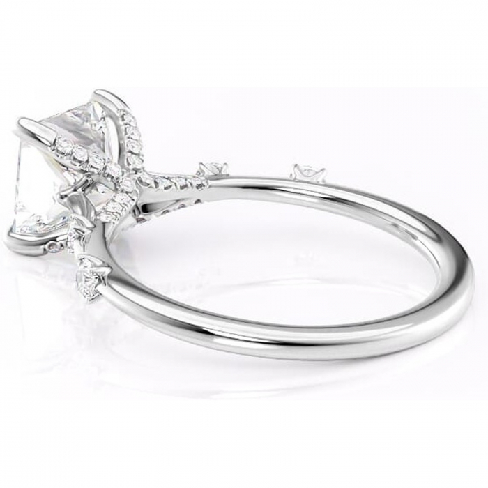 Inel de logodnă Talia din aur Alb 14kt cu moissanite tăietură princess – Pietre laterale rafinată pentru profil înalt | Personalizează și configurează gratuit online [5]