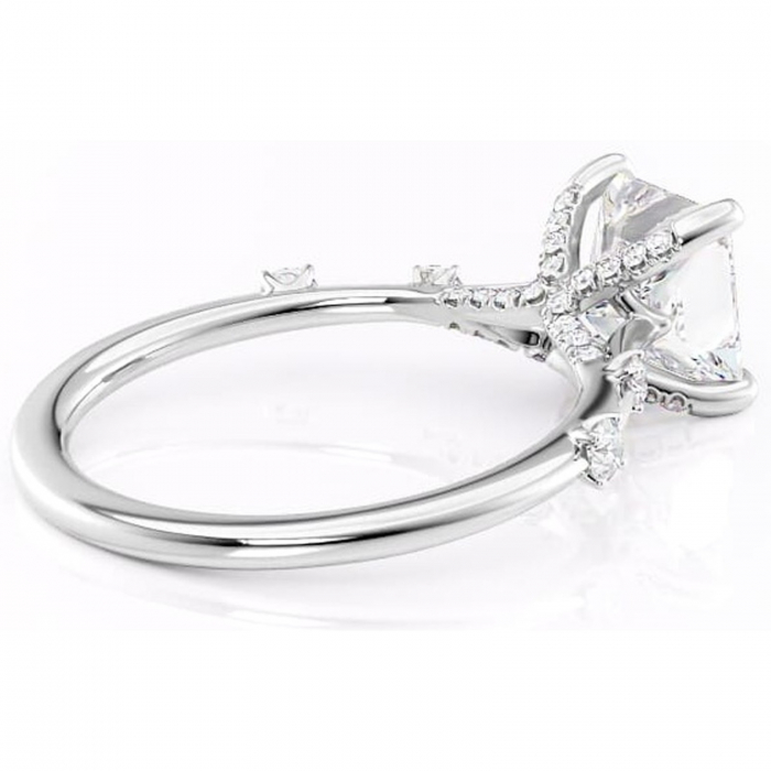 Inel de logodnă Talia din aur Alb 14kt cu moissanite tăietură princess – Pietre laterale rafinată pentru profil înalt | Personalizează și configurează gratuit online [3]