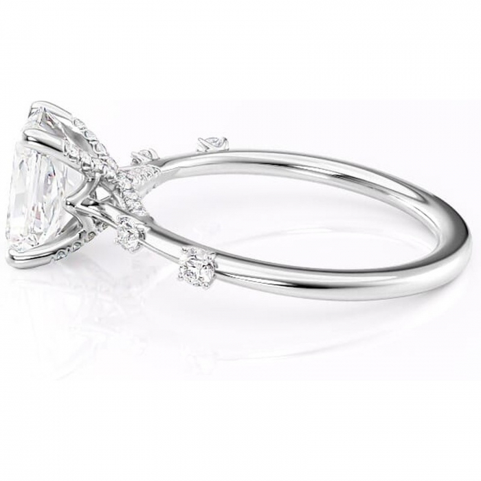 Inel de logodnă Talia din aur Alb 14kt cu moissanite tăietură radiantă – Pietre laterale rafinată pentru profil înalt | Personalizează și configurează gratuit online [6]