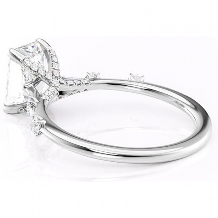 Inel de logodnă Talia din aur Alb 14kt cu moissanite tăietură radiantă – Pietre laterale rafinată pentru profil înalt | Personalizează și configurează gratuit online [5]