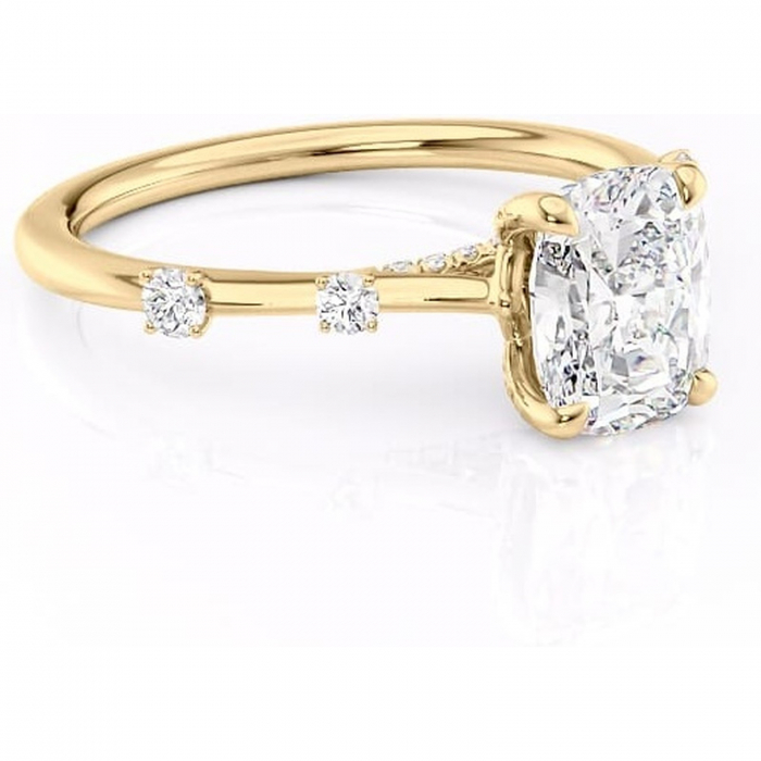 Inel de logodnă Talia din aur Galben 14kt cu moissanite tăietură asscher – Pietre laterale rafinată pentru profil înalt | Personalizează și configurează gratuit online [1]