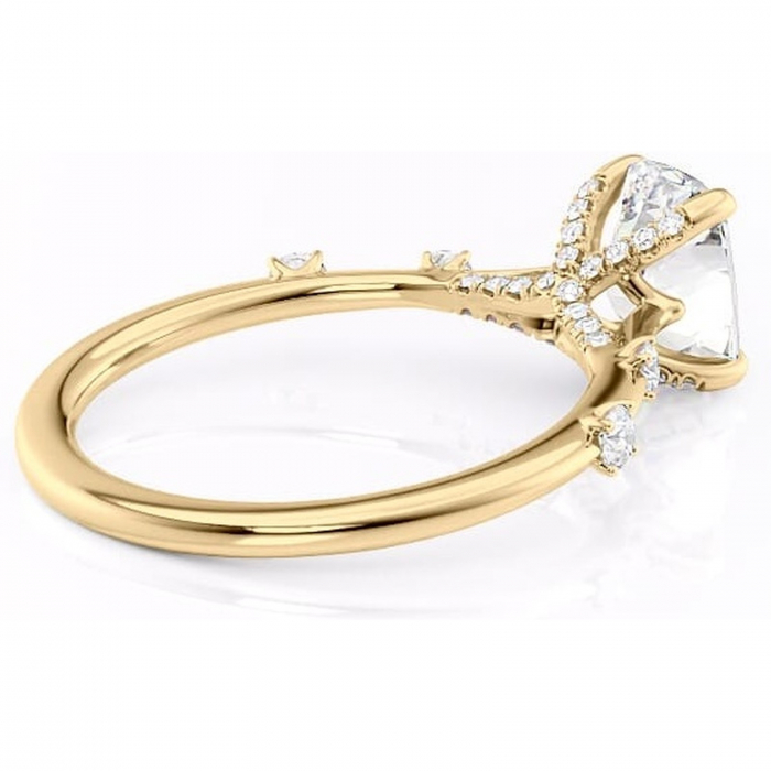 Inel de logodnă Talia din aur Galben 14kt cu moissanite tăietură asscher – Pietre laterale rafinată pentru profil înalt | Personalizează și configurează gratuit online [3]