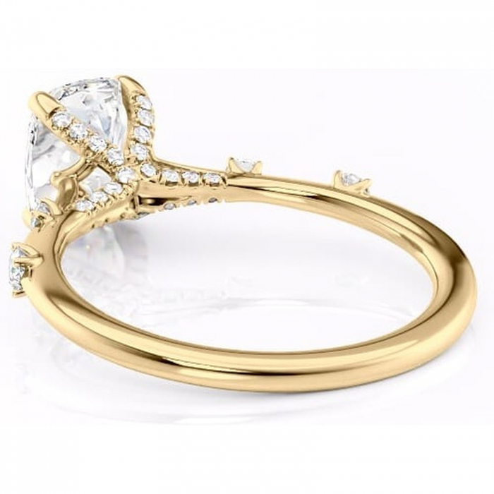 Inel de logodnă Talia din aur Galben 14kt cu moissanite tăietură asscher – Pietre laterale rafinată pentru profil înalt | Personalizează și configurează gratuit online [4]