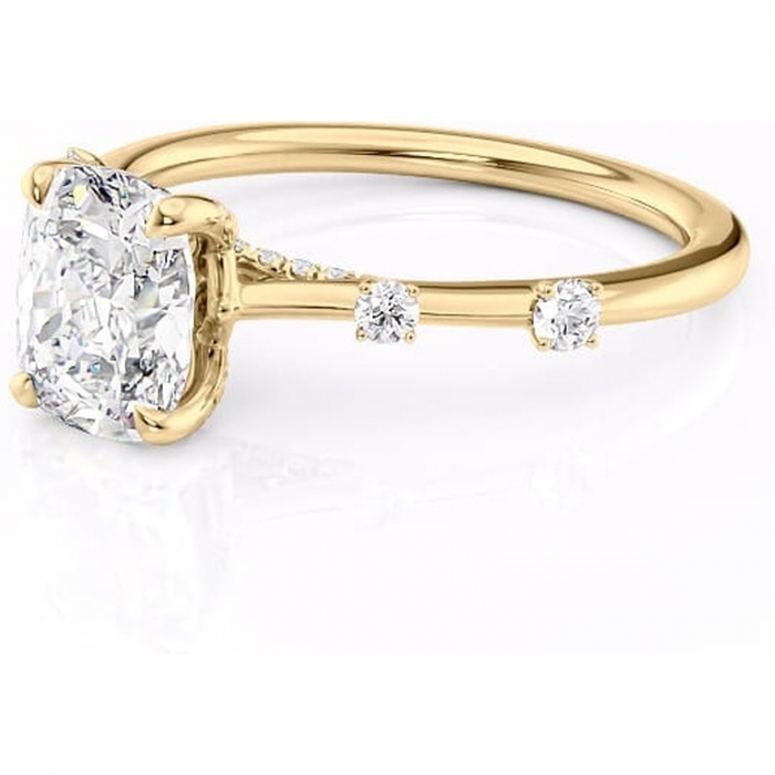 Inel de logodnă Talia din aur Galben 14kt cu moissanite tăietură asscher – Pietre laterale rafinată pentru profil înalt | Personalizează și configurează gratuit online [7]