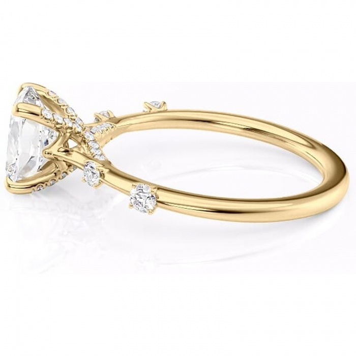 Inel de logodnă Talia din aur Galben 14kt cu moissanite tăietură asscher – Pietre laterale rafinată pentru profil înalt | Personalizează și configurează gratuit online [6]