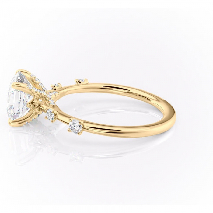 Inel de logodnă Talia din aur Galben 18kt cu moissanite tăietură asscher – Pietre laterale rafinată pentru profil înalt | Personalizează și configurează gratuit online [6]