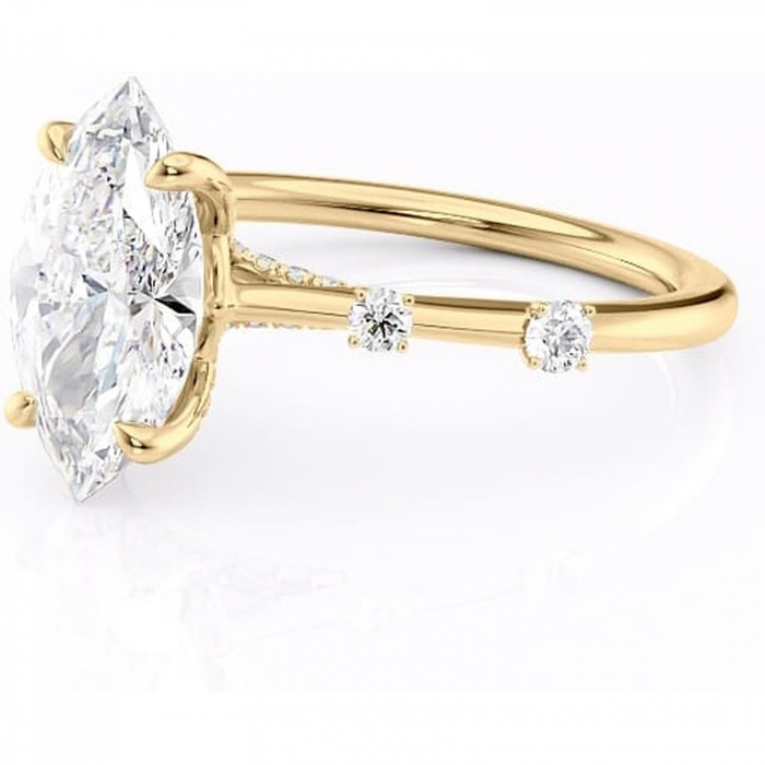 Inel de logodnă Talia din aur Galben 14kt cu moissanite tăietură marquise – Pietre laterale rafinată pentru profil înalt | Personalizează și configurează gratuit online [7]