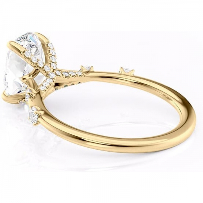 Inel de logodnă Talia din aur Galben 14kt cu moissanite tăietură ovală – Pietre laterale rafinată pentru profil înalt | Personalizează și configurează gratuit online [5]