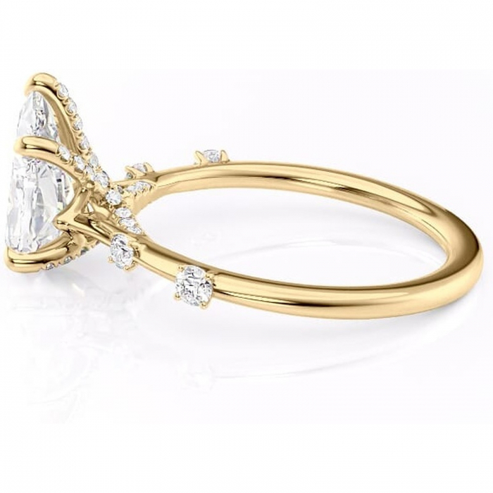 Inel de logodnă Talia din aur Galben 18kt cu moissanite tăietură pară – Pietre laterale rafinată pentru profil înalt | Personalizează și configurează gratuit online [6]