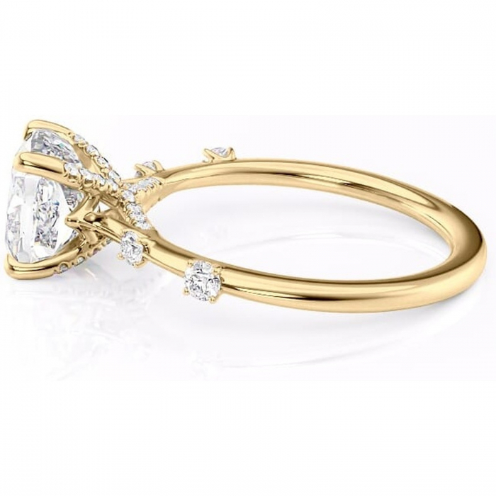 Inel de logodnă Talia din aur Galben 18kt cu moissanite tăietură pernă – Pietre laterale rafinată pentru profil înalt | Personalizează și configurează gratuit online [6]
