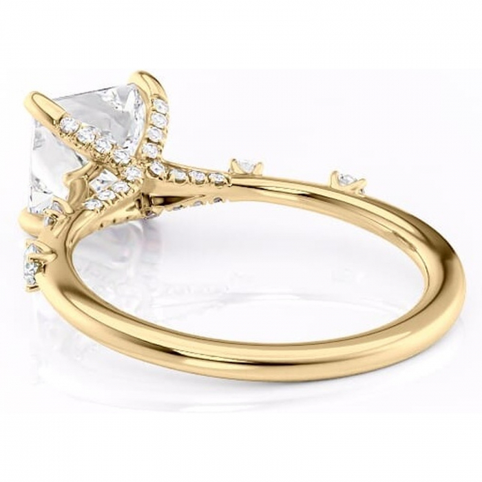 Inel de logodnă Talia din aur Galben 14kt cu moissanite tăietură princess – Pietre laterale rafinată pentru profil înalt | Personalizează și configurează gratuit online [4]