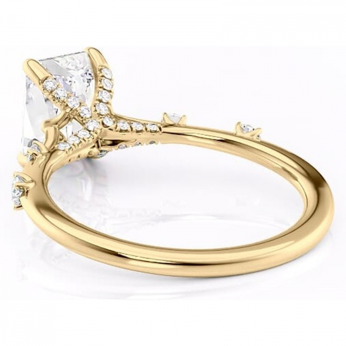 Inel de logodnă Talia din aur Galben 14kt cu moissanite tăietură radiantă – Pietre laterale rafinată pentru profil înalt | Personalizează și configurează gratuit online [4]