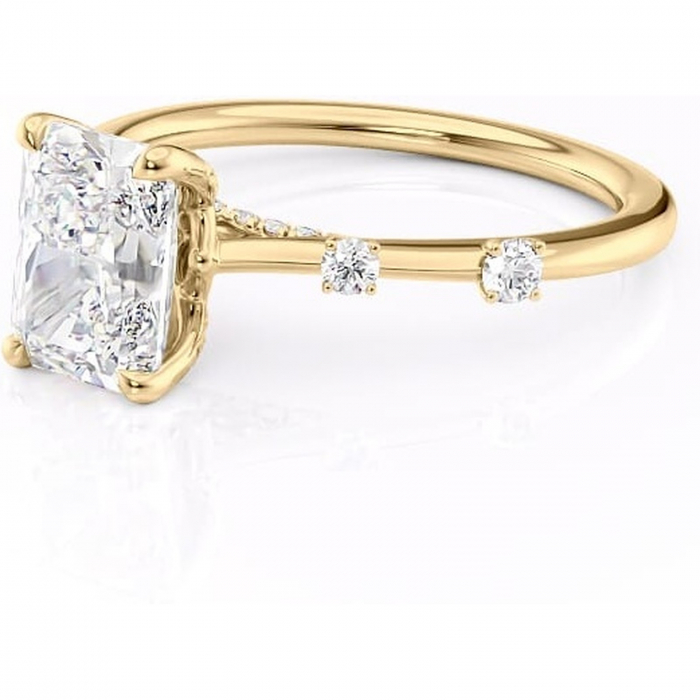 Inel de logodnă Talia din aur Galben 14kt cu moissanite tăietură radiantă – Pietre laterale rafinată pentru profil înalt | Personalizează și configurează gratuit online [7]